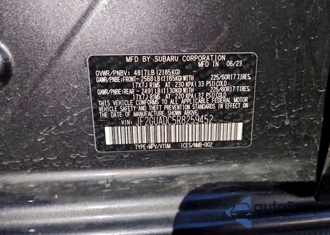 2024 Subaru Crosstrek Premium z USA, uszkodzony, nr VIN JF2GUADC5R8259452